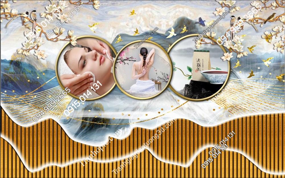 Tranh tường trang trí tiệm spa dưỡng sinh đông y 2732024 (24)