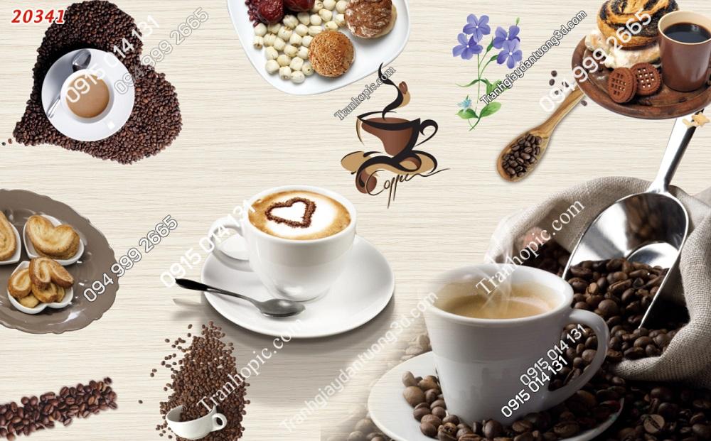 Tranh dán tường tách cà phê 20341