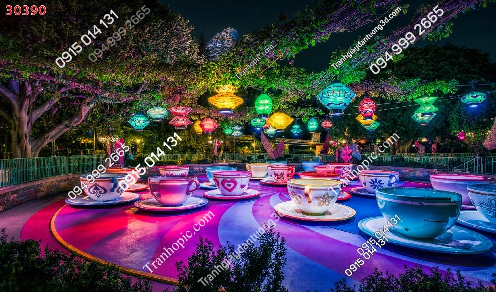 Tranh dán tường tách cà phê 3D 30390