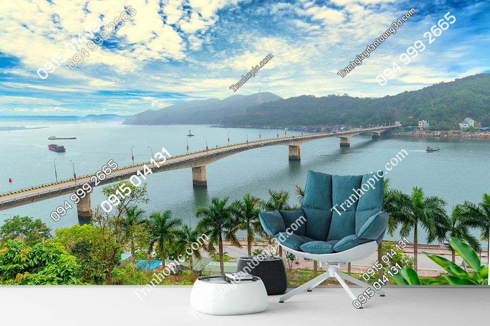 Tranh dán tường toàn cảnh cầu Vân Đồn kết nối Cẩm Phả Quảng Ninh 2883166071