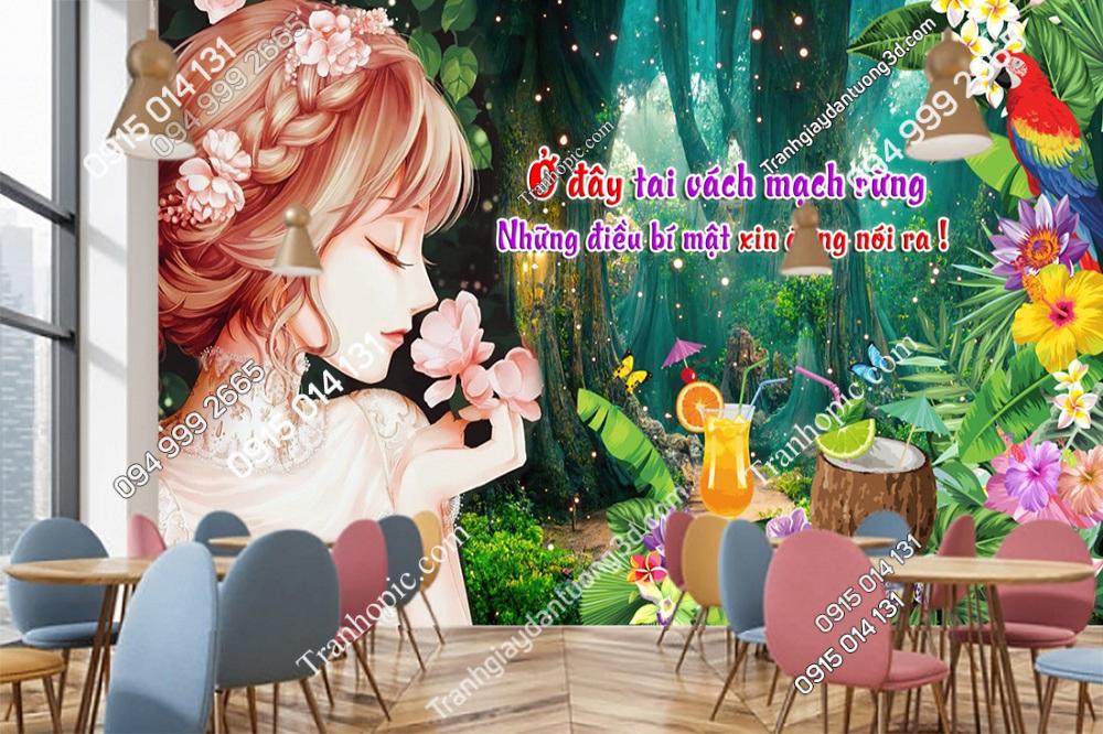 Tranh lụa dán tường trang trí quán cà phê trà sữa mới GMD2342024 (3)