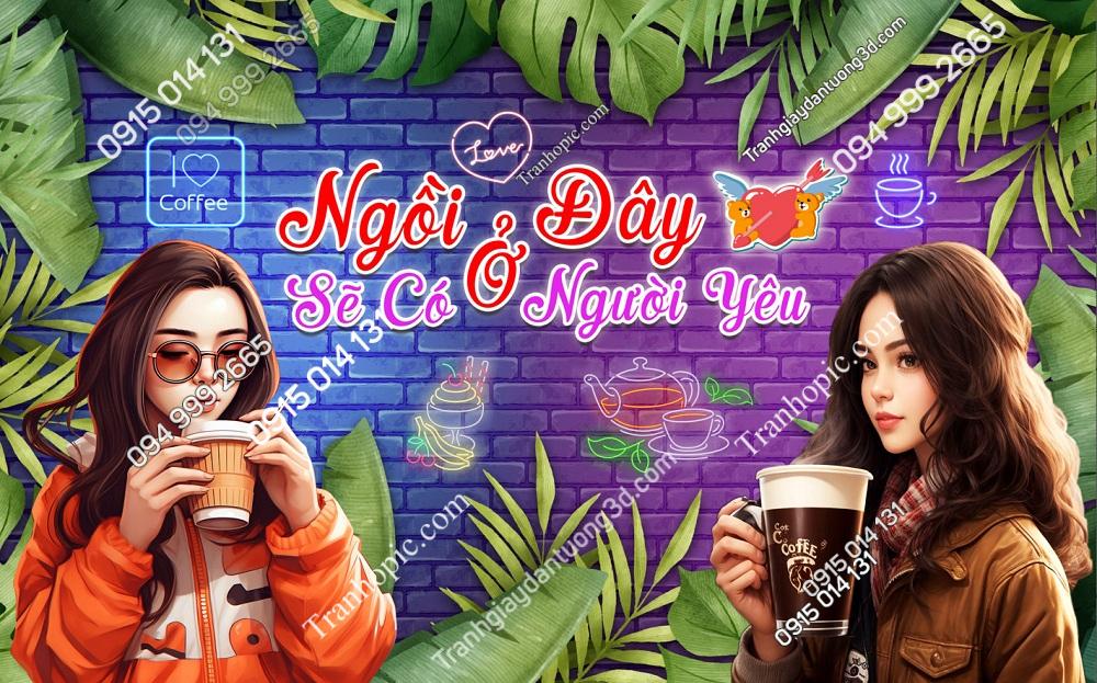 Tranh nền tường trang trí quán trà sữa GMD2342024 (1)