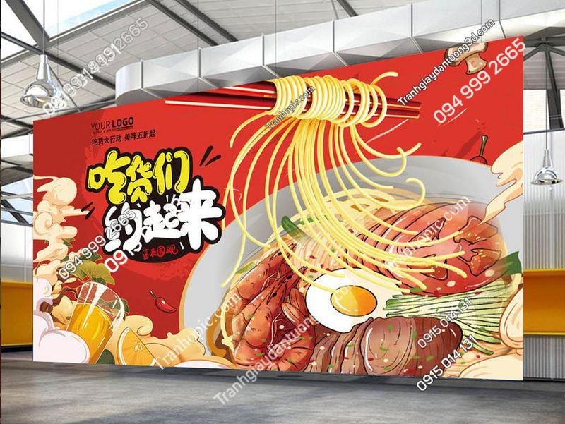 Tranh dán tường quán mỳ phở bò hải sản PK_7329829