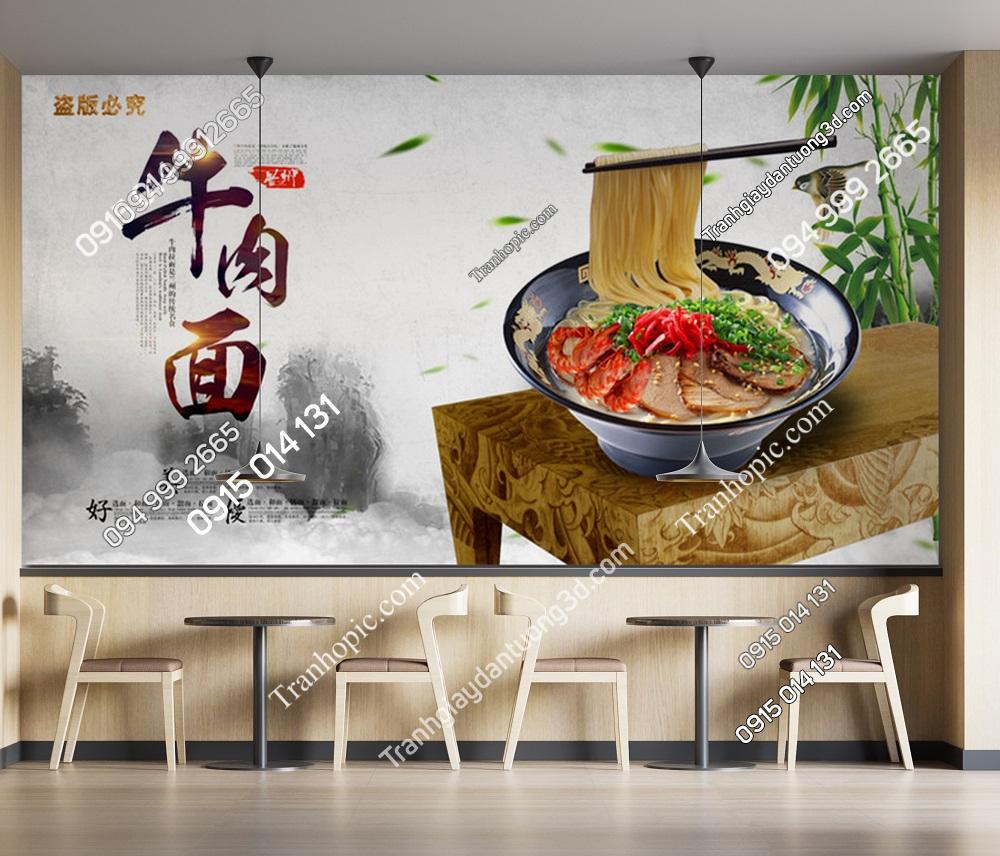 Tranh dán tường quán phở bò truyền thống PK_7075