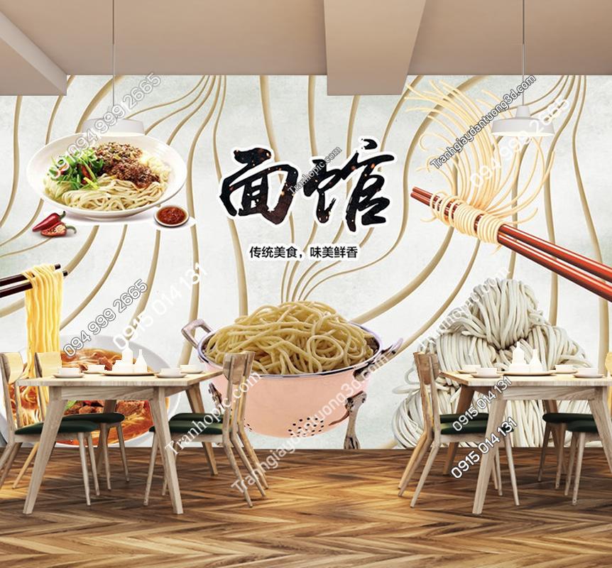 Tranh dán tường sợi phở trang trí quán phở mỳ hiện đại PK_878068