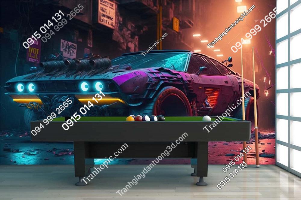 Tranh quái xe độc đáo dán tường quán bida RF296433128