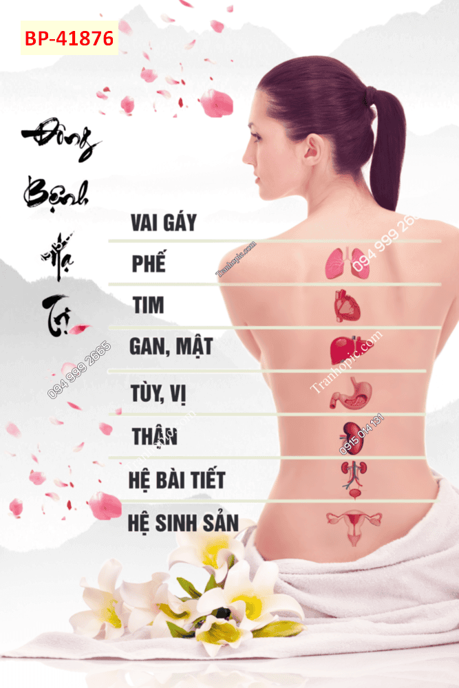 Tranh dán tường cổ vai gáy khổ dọc 41876