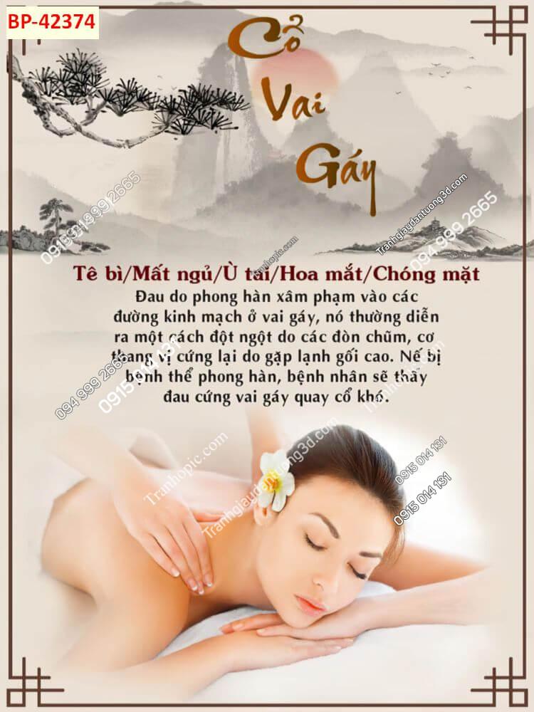 Tranh dán tường cổ vai gáy khổ dọc 42374