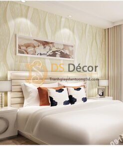Giấy dán tường họa tiết sóng biền 3D015 màu be 202