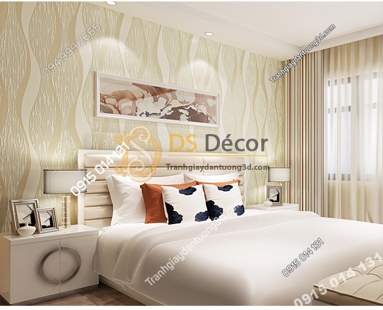 Giấy dán tường họa tiết sóng biền 3D015 màu be 202