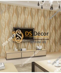 Giấy dán tường họa tiết sóng biền 3D015 màu cà phê nhạt 203