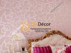 Giấy dán tường hoa hồng phòng ngủ 3D013