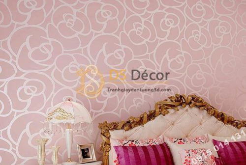 Giấy dán tường hoa hồng phòng ngủ 3D013