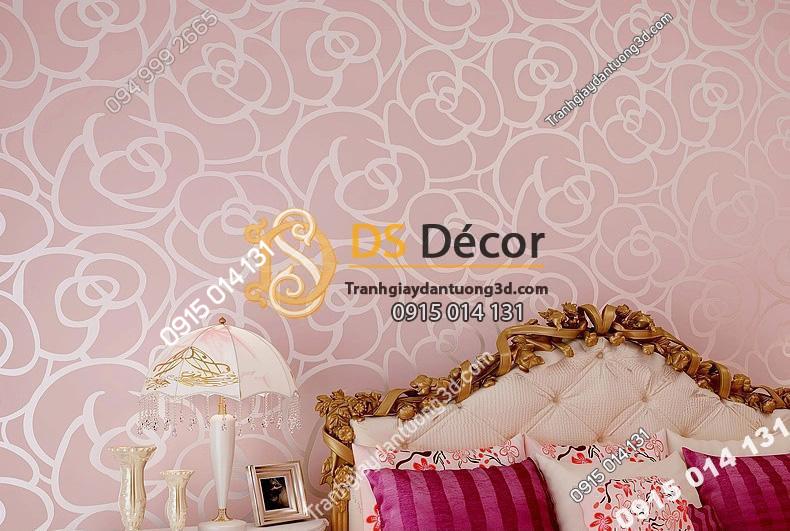 Giấy dán tường hoa hồng phòng ngủ 3D013