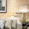 Giay dan tuong gach 3D dap noi mau vang 3D009 dán phong khach