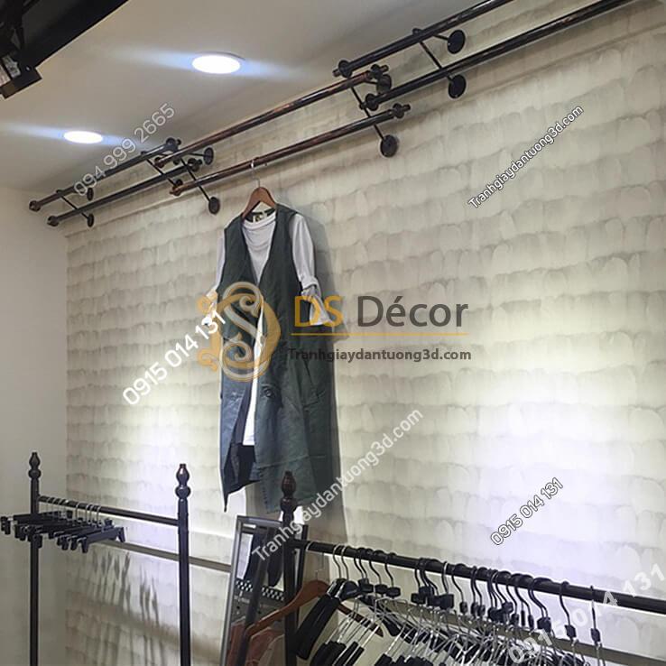 Giấy dán tường giả lông vũ trang trí shop quần áo 3D011