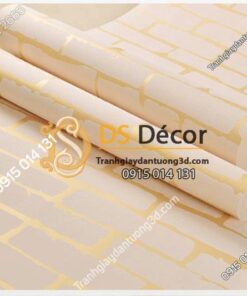 Mat Giay dan tuong gach 3D dap noi mau vang 3D009
