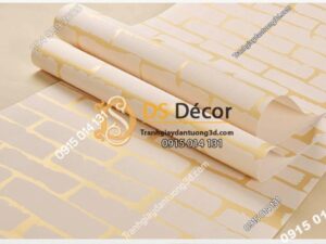 Mat Giay dan tuong gach 3D dap noi mau vang 3D009