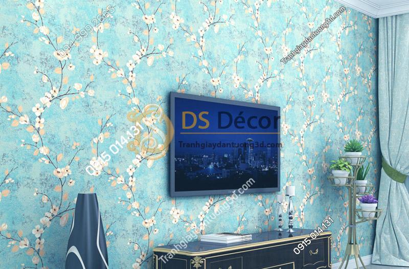 Giấy dán tường họa tiết hoa ban rừng 3D040 trang trí phòng khách