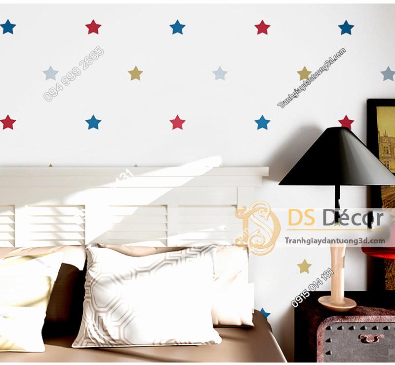 Sử dụng Giấy dán tường họa tiết ngôi sao nhỏ 3D067 trang trí phòng ngủ người lớn