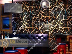 Giấy dán tường vệt sáng cho quán hat 3D050