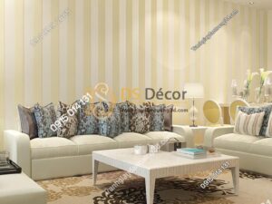 giấy-dán-tường-sọc-dọc-hiện-đại-3d071-màu be phòng khách
