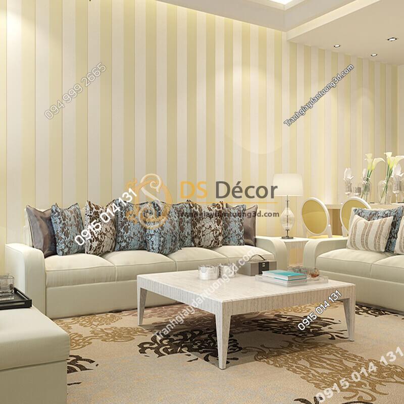 giấy-dán-tường-sọc-dọc-hiện-đại-3d071-màu be phòng khách