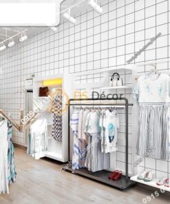 Giấy-dán-tường-caro-ô-vuông-trắng-3D088-trang trí shop quần áo