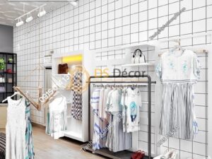 Giấy-dán-tường-caro-ô-vuông-trắng-3D088-trang trí shop quần áo