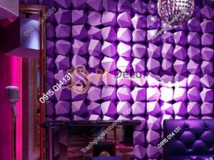 Giấy dán tường khối 3D hình học 3D049 mày xanh tím