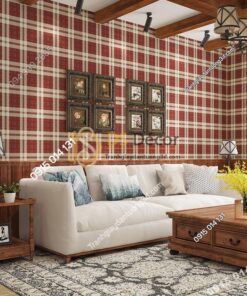 Giấy-dán-tường-sọc-caro-cổ-điển-3d083-mau do