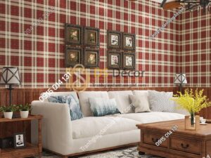 Giấy-dán-tường-sọc-caro-cổ-điển-3d083-mau do