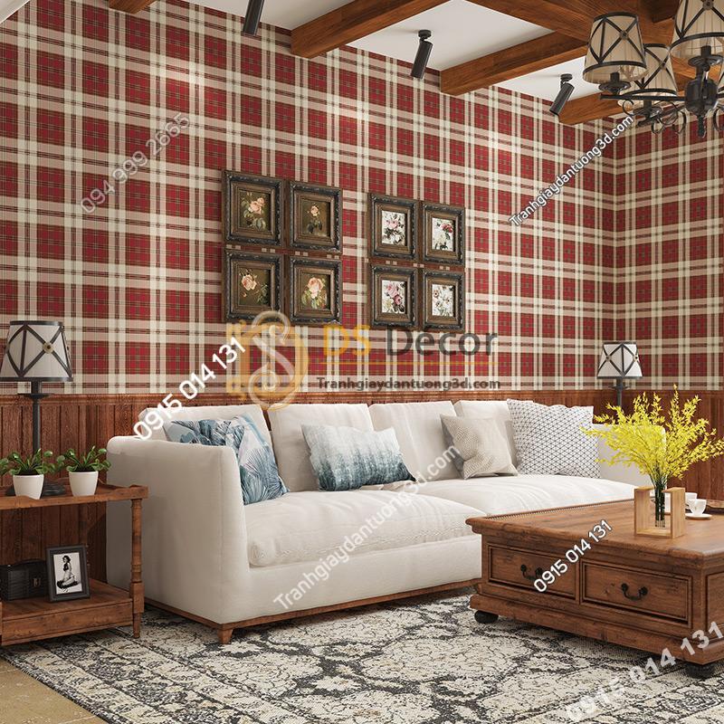 Giấy-dán-tường-sọc-caro-cổ-điển-3d083-mau do
