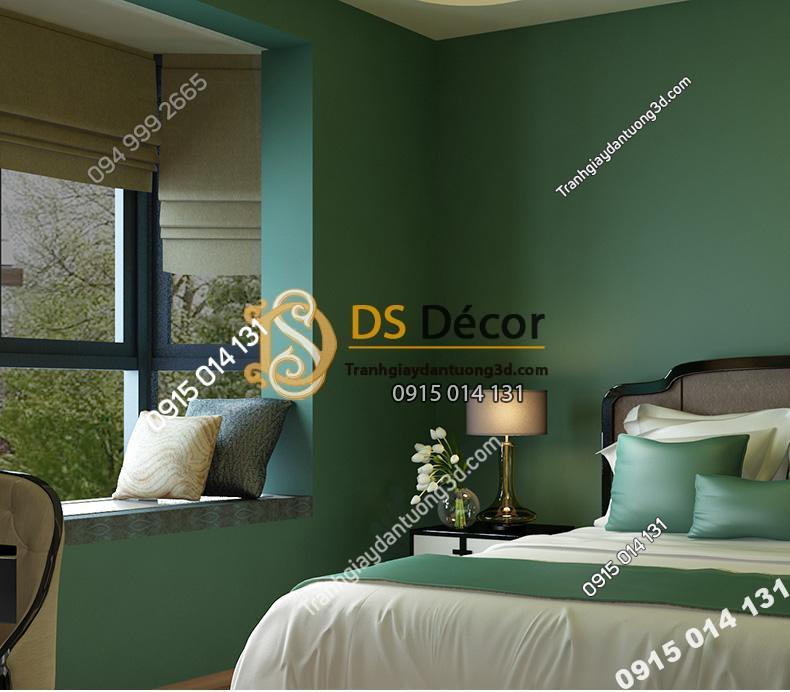 Giấy dán tường một màu xanh 3D104 trang trí phòng ngủ
