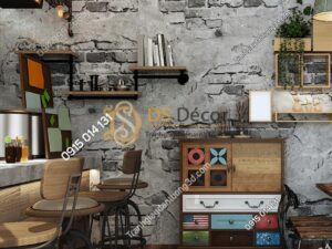 Giấy-dán-tường-quán-cafe-tường-gạch-cổ-3D109-màu-xám