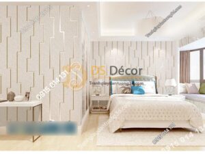 Giấy dán tường họa tiết vi mạch điện tử màu be