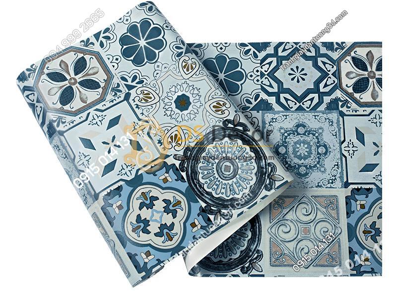 Bề mặt giấy dán tường giả gạch men phong cách Bohemian 3D180