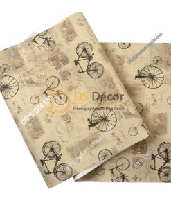 Bề mặt giấy dán tường họa tiết xe đạp 3D172