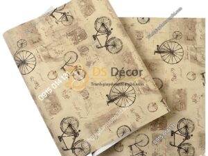 Bề mặt giấy dán tường họa tiết xe đạp 3D172