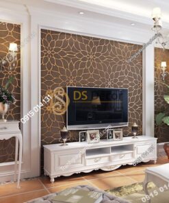 Giấy dán tường hoa cúc 3D161 màu cà phê