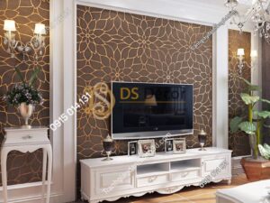 Giấy dán tường hoa cúc 3D161 màu cà phê