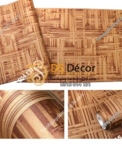 Giấy dán tường thanh sắt đan xen 3D156 màu cà phê