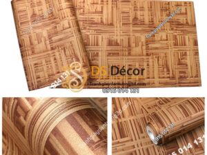 Giấy dán tường thanh sắt đan xen 3D156 màu cà phê