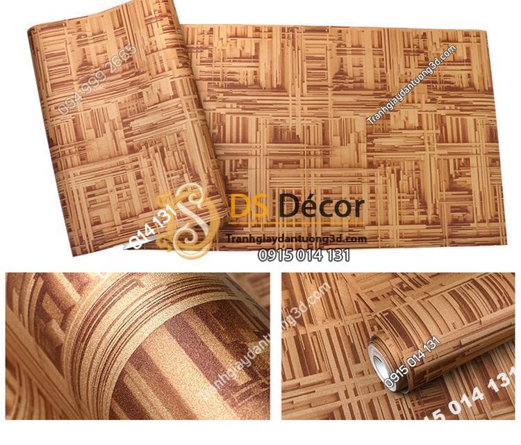 Giấy dán tường thanh sắt đan xen 3D156 màu cà phê