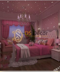 Giấy dán tường dạ quang hồng ban đêm 3D170