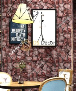 Giay-dan-tuong-gia-da-Pattern-cho-quan-cafe-tra-sua-mau-do