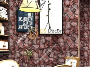 Giay-dan-tuong-gia-da-Pattern-cho-quan-cafe-tra-sua-mau-do