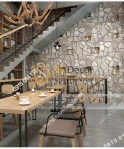 Giay-dan-tuong-gia-da-Pattern-cho-quan-cafe-tra-sua-mau-kaki-sang