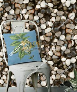 Giấy dán tường giả đá sỏi 3D153 trang trí quán cafe