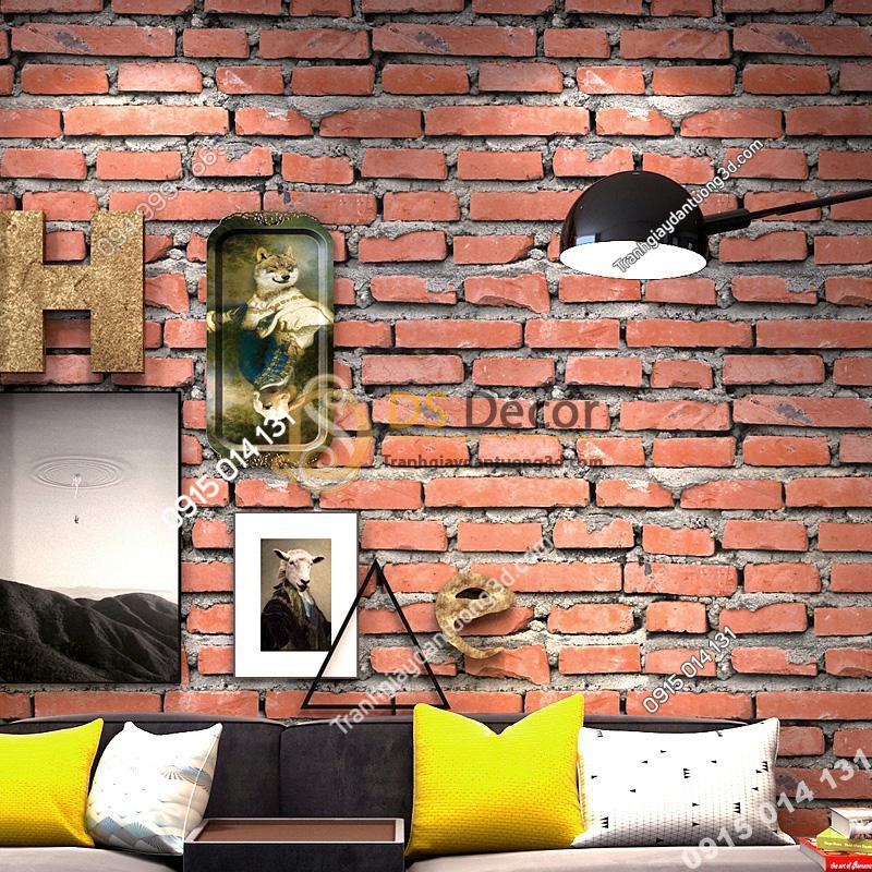 Giấy dán tường giả gạch đỏ 3D188